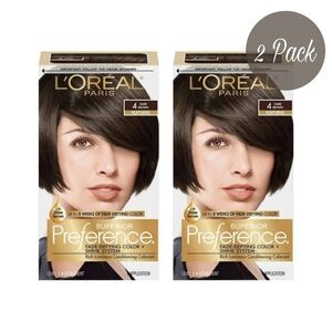 NEW L'Oreal Paris Superior Preference Permanent Hair Color Dark Brown Natural 4